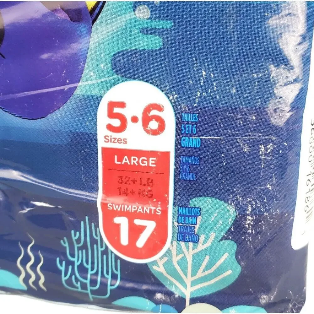 Lot Of 3 Huggies Little Swimmers Swim Diapers, Size 5-6 Large, 17 Ct 51 Total